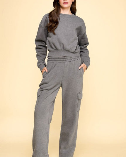 FT263 FPC61 SET FRENCH TERRY FLEECE SWEATSHIRTS & CARGO SETS