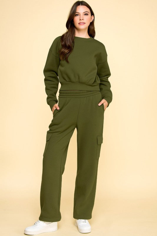 FT263 FPC61 SET FRENCH TERRY FLEECE SWEATSHIRTS & CARGO SETS