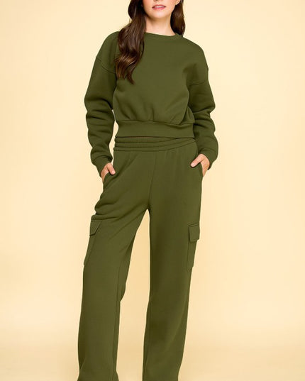 FT263 FPC61 SET FRENCH TERRY FLEECE SWEATSHIRTS & CARGO SETS