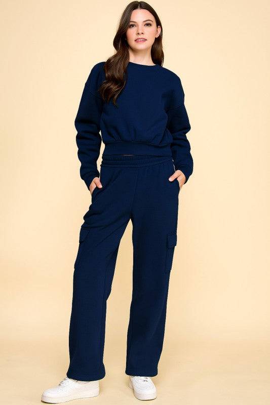 FT263 FPC61 SET FRENCH TERRY FLEECE SWEATSHIRTS & CARGO SETS