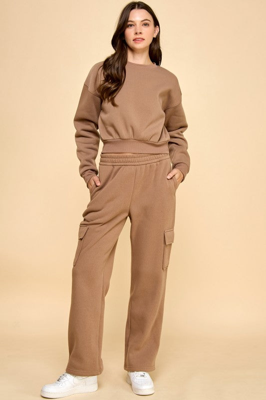 FT263 FPC61 SET FRENCH TERRY FLEECE SWEATSHIRTS & CARGO SETS