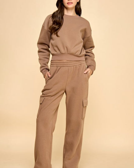 FT263 FPC61 SET FRENCH TERRY FLEECE SWEATSHIRTS & CARGO SETS