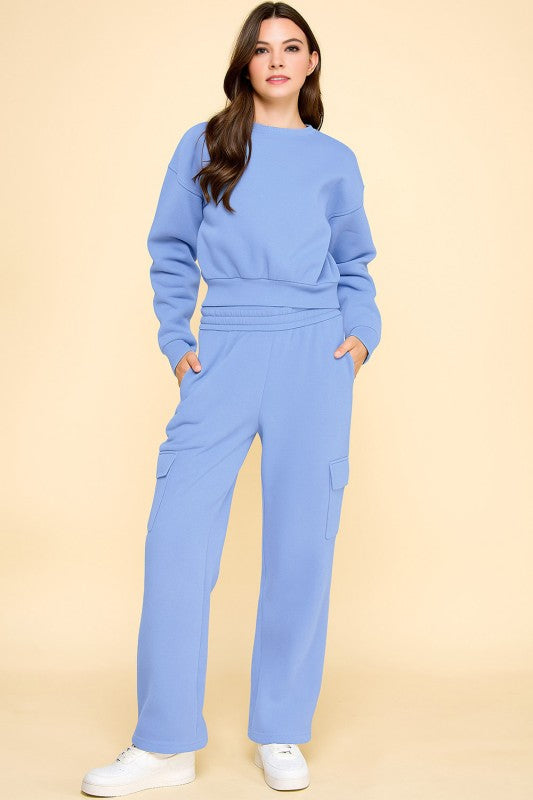 FT263 FPC61 SET FRENCH TERRY FLEECE SWEATSHIRTS & CARGO SETS