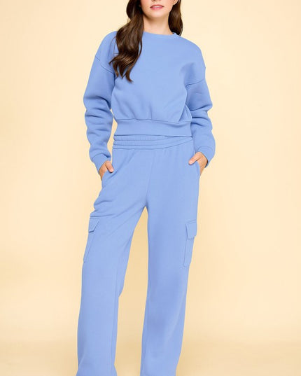 FT263 FPC61 SET FRENCH TERRY FLEECE SWEATSHIRTS & CARGO SETS