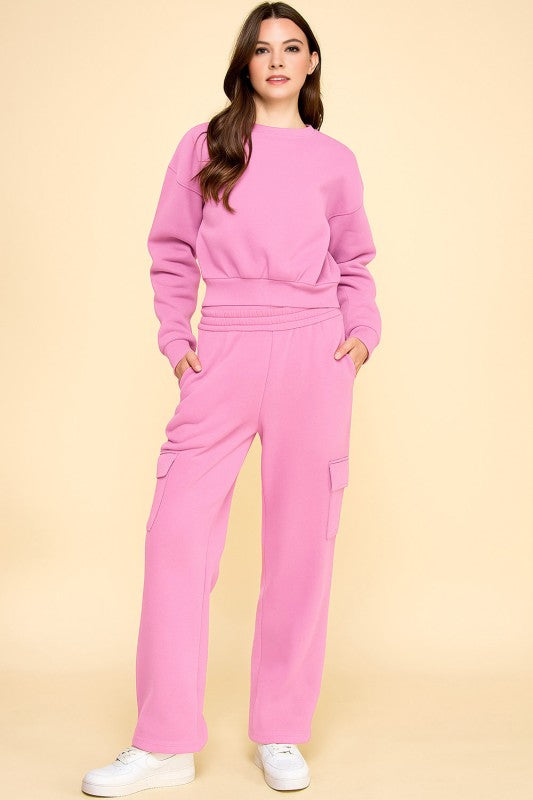 FT263 FPC61 SET FRENCH TERRY FLEECE SWEATSHIRTS & CARGO SETS