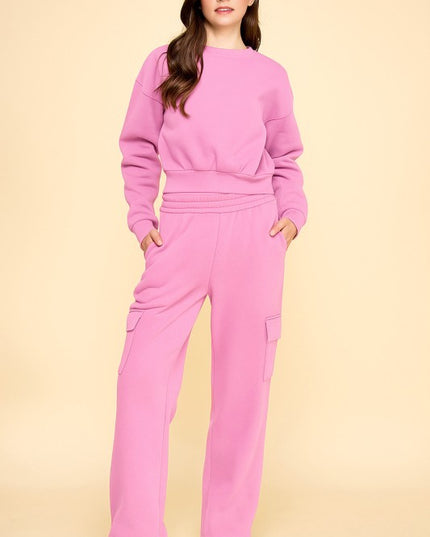FT263 FPC61 SET FRENCH TERRY FLEECE SWEATSHIRTS & CARGO SETS