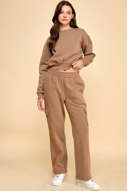 FT263 FPC61 SET FRENCH TERRY FLEECE SWEATSHIRTS & CARGO SETS