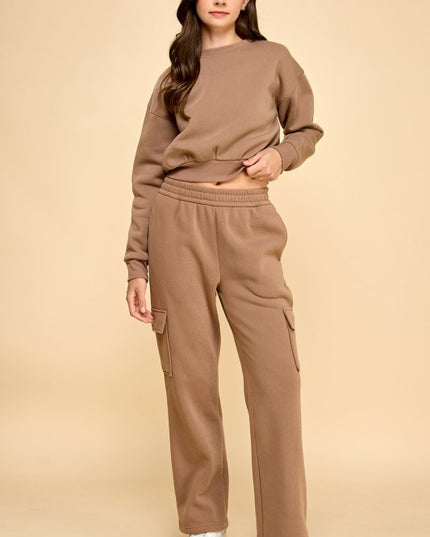 FT263 FPC61 SET FRENCH TERRY FLEECE SWEATSHIRTS & CARGO SETS