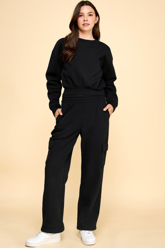 FT263 FPC61 SET FRENCH TERRY FLEECE SWEATSHIRTS & CARGO SETS