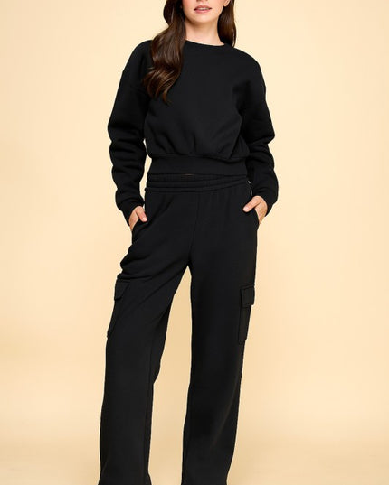 FT263 FPC61 SET FRENCH TERRY FLEECE SWEATSHIRTS & CARGO SETS