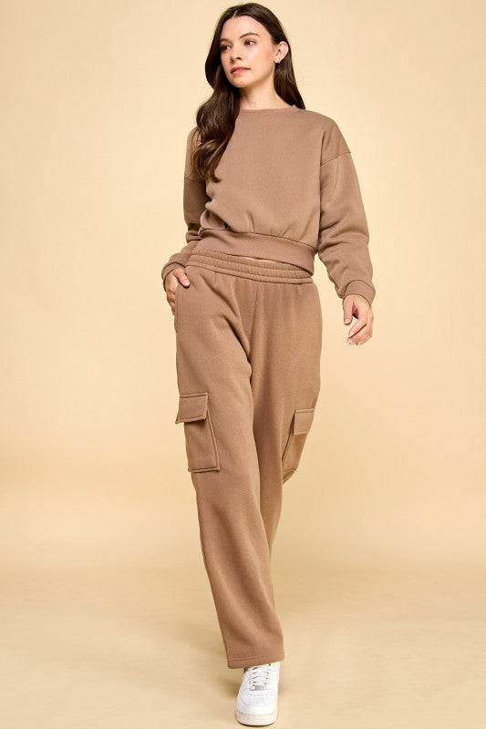 FT263 FPC61 SET FRENCH TERRY FLEECE SWEATSHIRTS & CARGO SETS