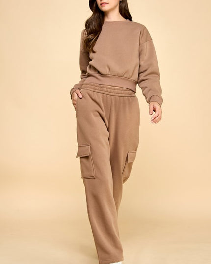 FT263 FPC61 SET FRENCH TERRY FLEECE SWEATSHIRTS & CARGO SETS