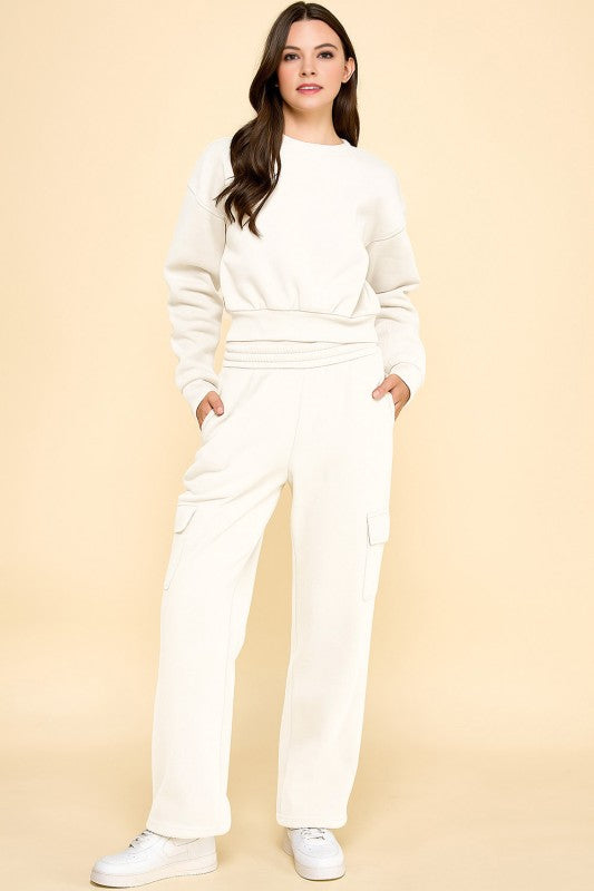 FT263 FPC61 SET FRENCH TERRY FLEECE SWEATSHIRTS & CARGO SETS