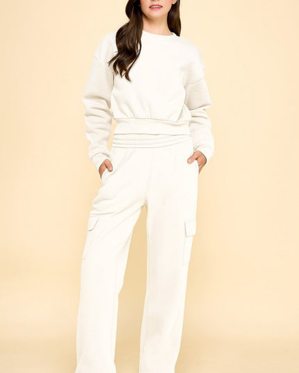 FT263 FPC61 SET FRENCH TERRY FLEECE SWEATSHIRTS & CARGO SETS