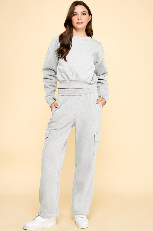 FT263 FPC61 SET FRENCH TERRY FLEECE SWEATSHIRTS & CARGO SETS