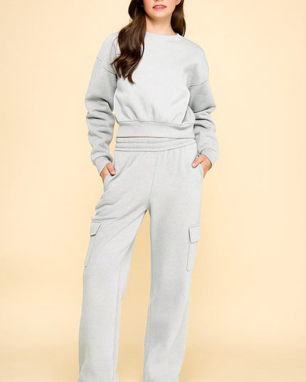 FT263 FPC61 SET FRENCH TERRY FLEECE SWEATSHIRTS & CARGO SETS