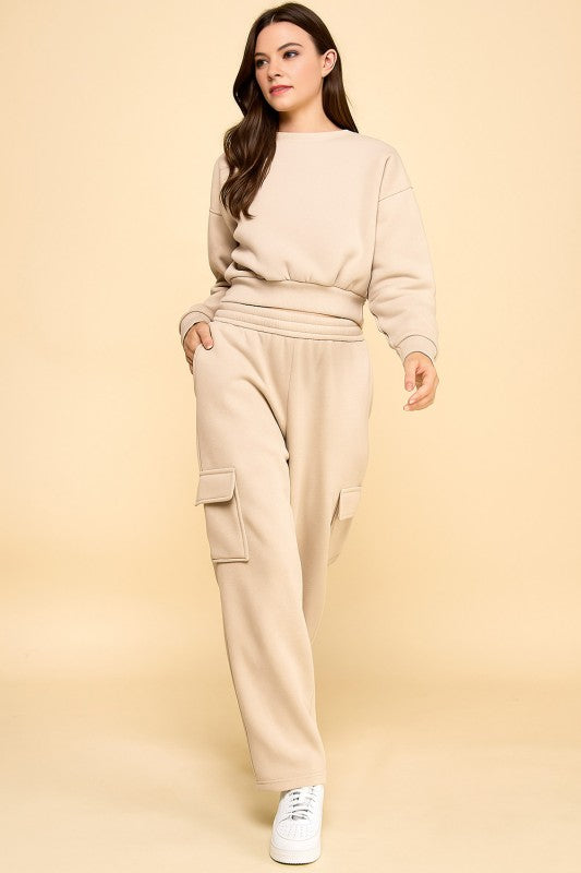 FT263 FPC61 SET FRENCH TERRY FLEECE SWEATSHIRTS & CARGO SETS