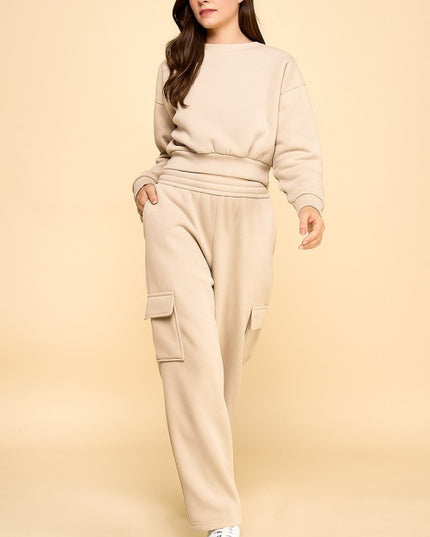 FT263 FPC61 SET FRENCH TERRY FLEECE SWEATSHIRTS & CARGO SETS