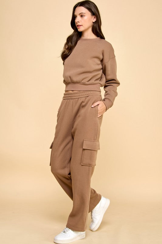 FT263 FPC61 SET FRENCH TERRY FLEECE SWEATSHIRTS & CARGO SETS