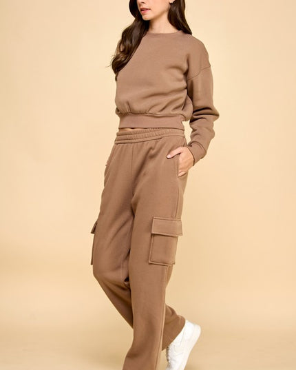 FT263 FPC61 SET FRENCH TERRY FLEECE SWEATSHIRTS & CARGO SETS