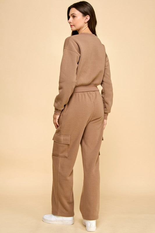 FT263 FPC61 SET FRENCH TERRY FLEECE SWEATSHIRTS & CARGO SETS