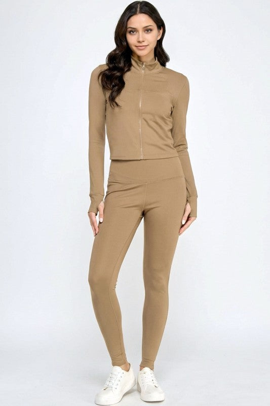 LU300 SOLID YOGA JACKET 2-PIECE SET