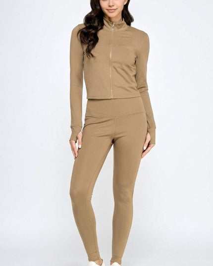LU300 SOLID YOGA JACKET 2-PIECE SET