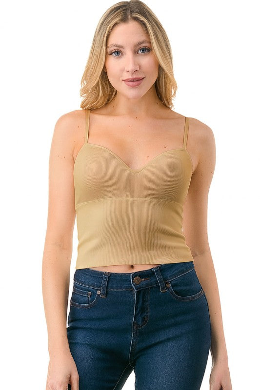 NT40 SOLID RIB BRA CUP CAMI TOP