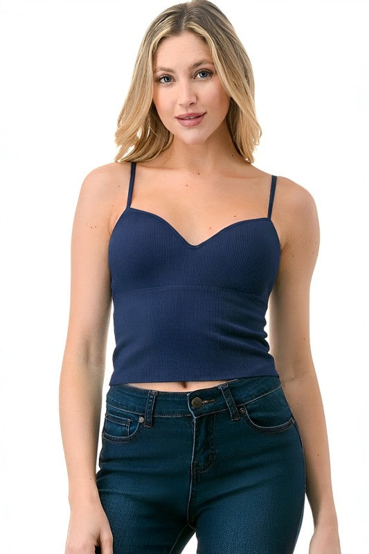NT40 SOLID RIB BRA CUP CAMI TOP
