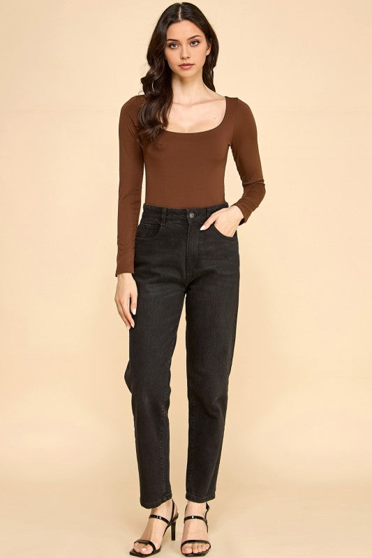 BST23L SCOOP NECK SHORT LONG SLEEVE BODYSUITS