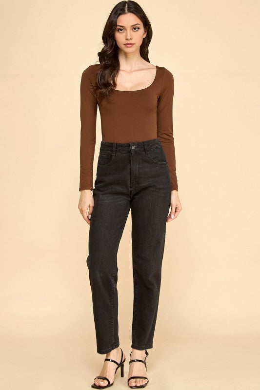 BST23L SCOOP NECK SHORT LONG SLEEVE BODYSUITS