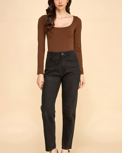 BST23L SCOOP NECK SHORT LONG SLEEVE BODYSUITS