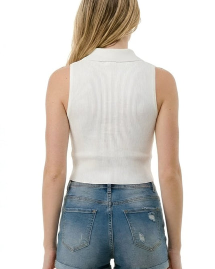 Collared Keyhole Tank – Sculpt Fit Stretch Top