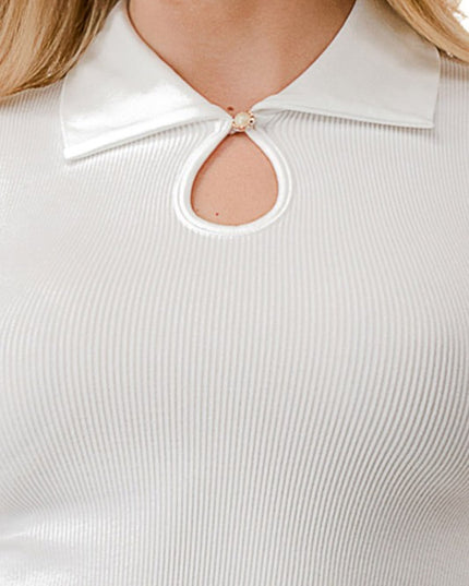 Collared Keyhole Tank – Sculpt Fit Stretch Top