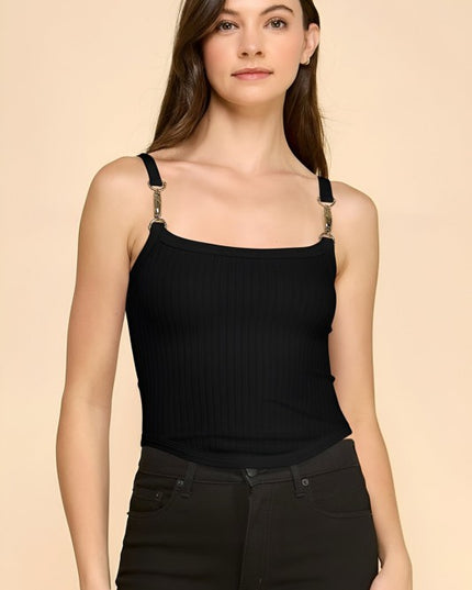 PT57 SILVER CHAIN TRIMMED TANK TOP
