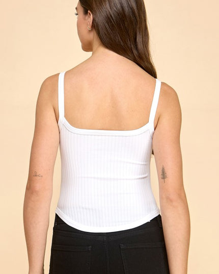 PT57 SILVER CHAIN TRIMMED TANK TOP