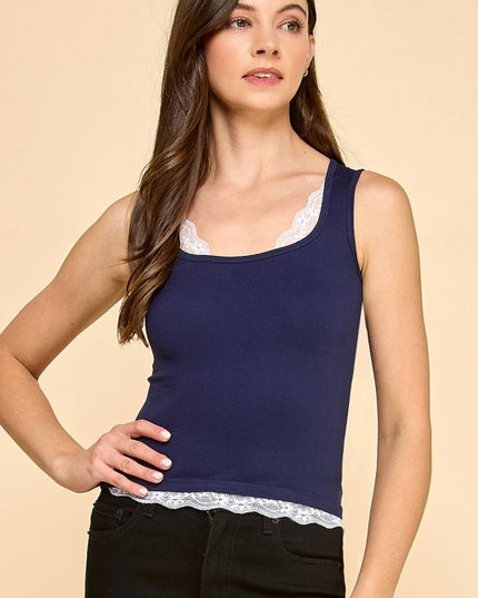 PT60 LACE CONTRAST TANK TOP