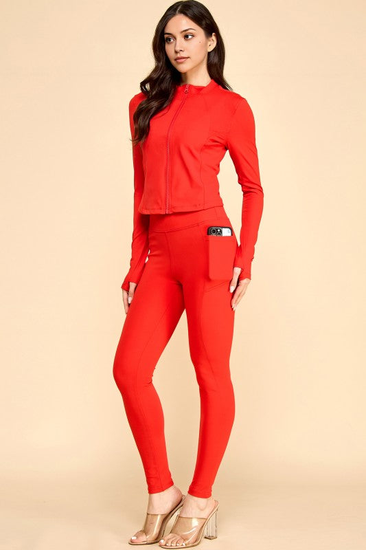 NX700SET Active Yoga Zip-Up Jacket – Yoga Legging Set
