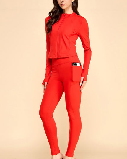 NX700SET Active Yoga Zip-Up Jacket – Yoga Legging Set