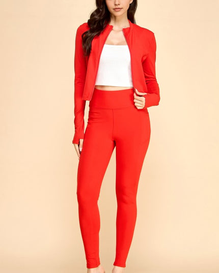 NX700SET Active Yoga Zip-Up Jacket – Yoga Legging Set