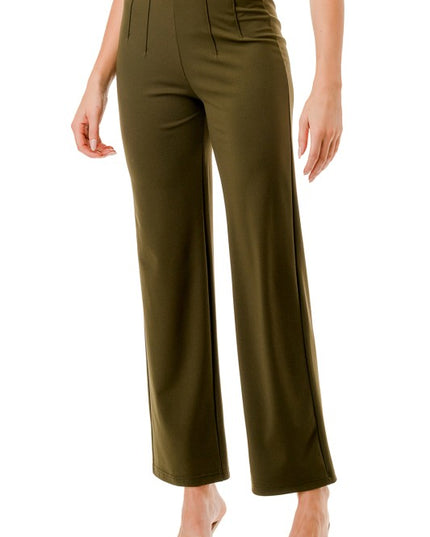 Pleated Dress Pants – Wide Leg Tailored Fit