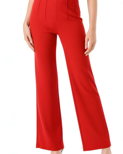 Pleated Dress Pants – Wide Leg Tailored Fit