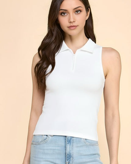 PT65 POLO TANK TOP WITH ZIPPER