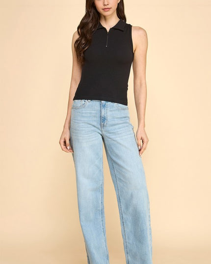 PT65 POLO TANK TOP WITH ZIPPER