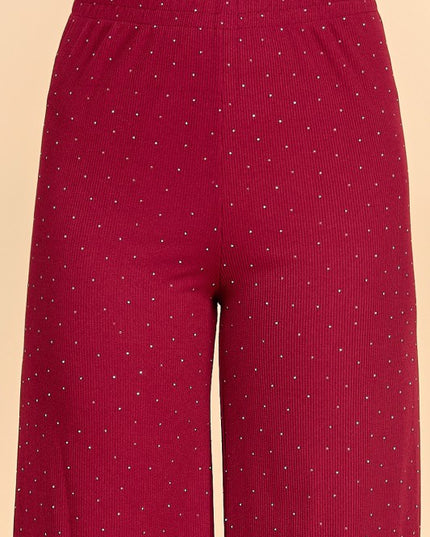 R10S ALL OVER RHINESTONE STRAIGHT PANTS