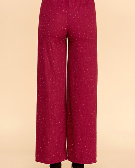 R10S ALL OVER RHINESTONE STRAIGHT PANTS
