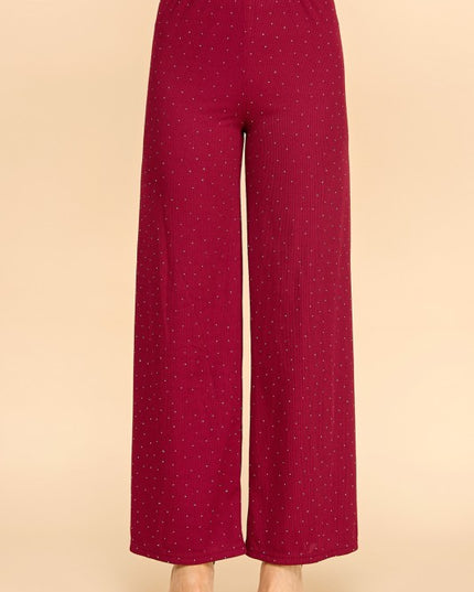 R10S ALL OVER RHINESTONE STRAIGHT PANTS