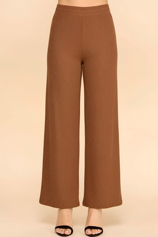R10S ALL OVER RHINESTONE STRAIGHT PANTS