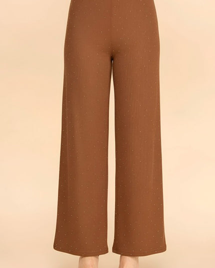 R10S ALL OVER RHINESTONE STRAIGHT PANTS