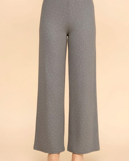 R10S ALL OVER RHINESTONE STRAIGHT PANTS